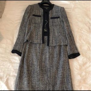Brooks Brothers Navy Tweed Skirt Suit